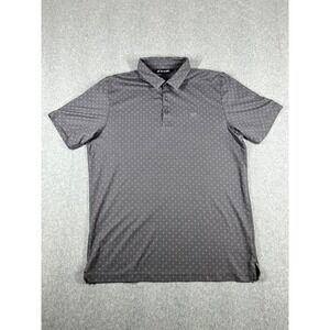 Travis Mathew Polo Shirt Mens Large Gray‎ Geometric Short Sleeve Golf